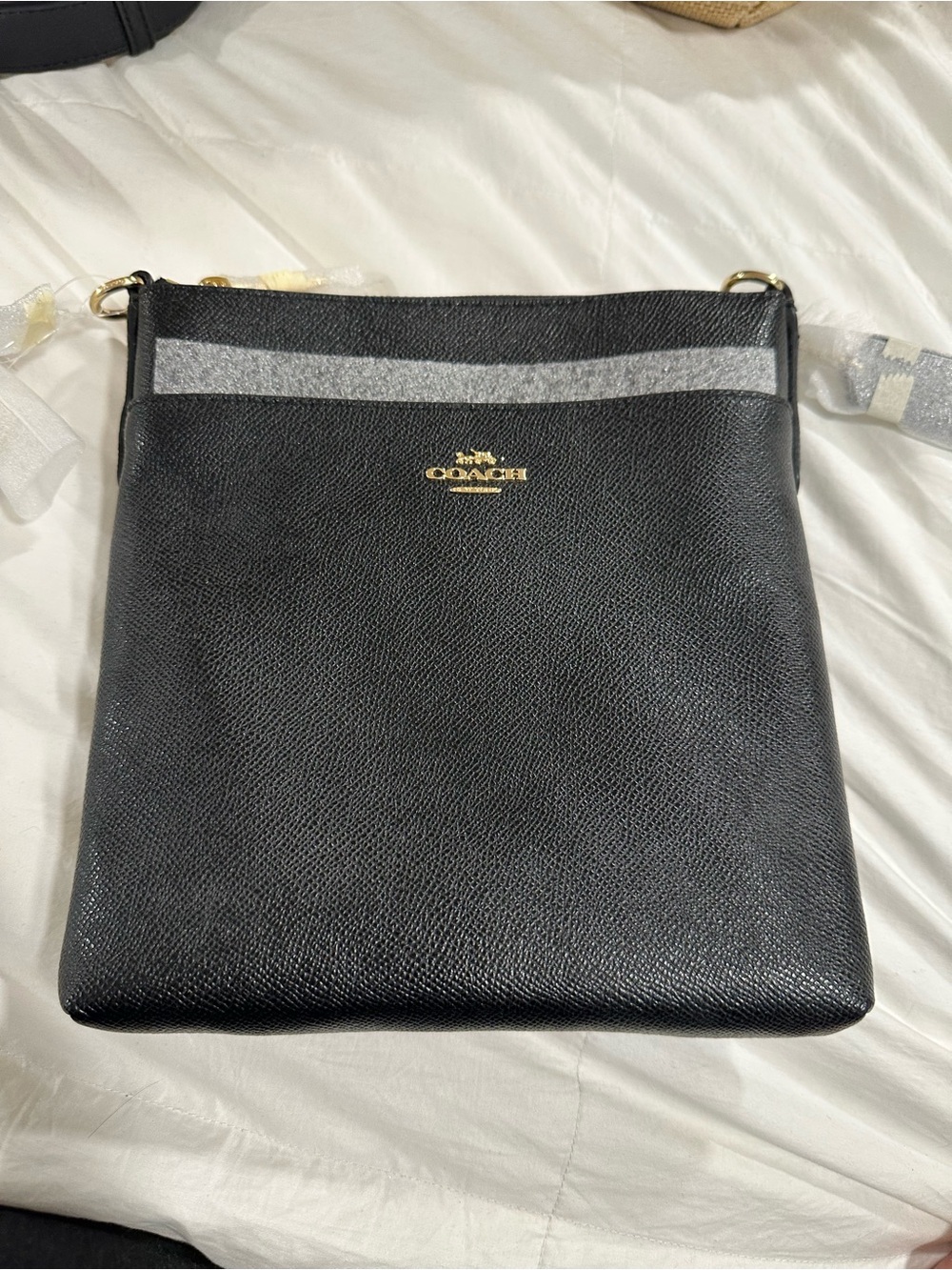 Coach Kitt Messenger Black Crossgrain Leather Crossbody Bag